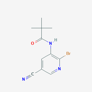 molecular formula C11H12BrN3O B1521664 N-(2-Bromo-5-cyanopyridin-3-yl)pivalamide CAS No. 1171920-02-7