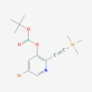 molecular formula C15H20BrNO3Si B1521667 5-溴-2-((三甲基甲硅烷基)乙炔基)吡啶-3-基叔丁基碳酸酯 CAS No. 1186310-92-8
