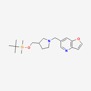 B1521671 6-((3-((tert-Butyldimethylsilyloxy)methyl)-pyrrolidin-1-yl)methyl)furo[3,2-b]pyridine CAS No. 1188994-30-0
