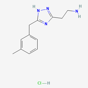 molecular formula C12H17ClN4 B1521677 {2-[3-(3-甲基苄基)-1H-1,2,4-三唑-5-基]-乙基}胺盐酸盐 CAS No. 1185297-97-5