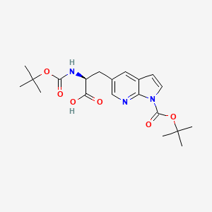 molecular formula C20H27N3O6 B15216978 (S)-3-(1-(tert-Butoxycarbonyl)-1H-pyrrolo[2,3-b]pyridin-5-yl)-2-((tert-butoxycarbonyl)amino)propanoic acid 