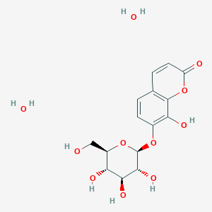 molecular formula C15H20O11 B15216983 8-Hydroxy-7-(((2S,3R,4S,5S,6R)-3,4,5-trihydroxy-6-(hydroxymethyl)tetrahydro-2H-pyran-2-yl)oxy)-2H-chromen-2-one dihydrate 