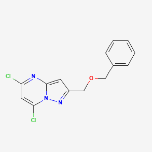 molecular formula C14H11Cl2N3O B15217029 2-((Benzyloxy)methyl)-5,7-dichloropyrazolo[1,5-a]pyrimidine 