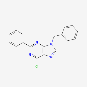 molecular formula C18H13ClN4 B15217046 9-Benzyl-6-chloro-2-phenylpurine CAS No. 176515-40-5