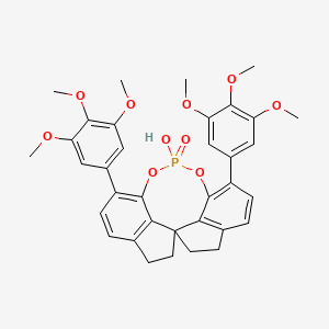 molecular formula C35H35O10P B15217066 12-hydroxy-1,10-bis(3,4,5-trimethoxyphenyl)-4,5,6,7-tetrahydroiindeno[7,1-de:1',7'-fg][1,3,2]dioxaphosphocine 12-oxide 