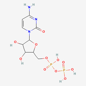 molecular formula C9H15N3O11P2 B15217137 4-Amino-1-{5-o-[hydroxy(phosphonooxy)phosphoryl]pentofuranosyl}pyrimidin-2(1h)-one 