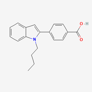 molecular formula C19H19NO2 B15217180 4-(1-Butyl-1H-indol-2-yl)benzoic acid CAS No. 88561-06-2