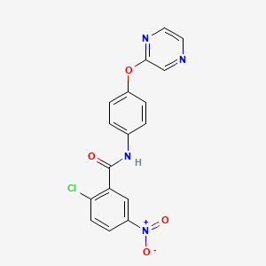 Benzamide, 2-chloro-5-nitro-N-[4-(pyrazinyloxy)phenyl]-