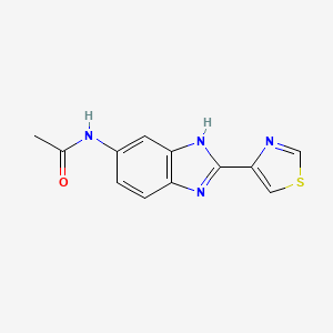 molecular formula C12H10N4OS B15217242 Acetamide, N-(2-(4-thiazolyl)-5-benzimidazolyl)- CAS No. 27192-25-2