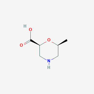 molecular formula C6H11NO3 B15217262 (2S,6S)-6-Methylmorpholine-2-carboxylic acid 