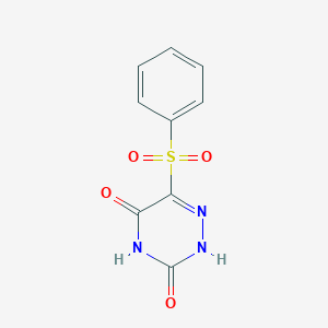 molecular formula C9H7N3O4S B15217280 6-(Phenylsulfonyl)-1,2,4-triazine-3,5(2h,4h)-dione CAS No. 90323-31-2