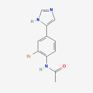 molecular formula C11H10BrN3O B15217303 N-[2-Bromo-4-(1H-imidazol-5-yl)phenyl]acetamide CAS No. 89250-36-2