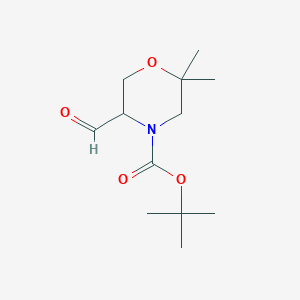 molecular formula C12H21NO4 B15217305 tert-Butyl 5-formyl-2,2-dimethylmorpholine-4-carboxylate 