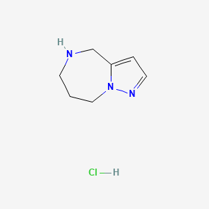 molecular formula C7H12ClN3 B15217325 5,6,7,8-tetrahydro-4H-pyrazolo[1,5-a][1,4]diazepine hydrochloride 