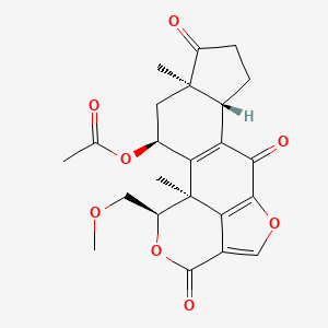 molecular formula C23H24O8 B15217350 Rel-(1R,6bS,9aR,11S,11bS)-1-(methoxymethyl)-9a,11b-dimethyl-3,6,9-trioxo-1,6,6b,7,8,9,9a,10,11,11b-decahydro-3H-furo[4,3,2-de]indeno[4,5-h]isochromen-11-yl acetate 