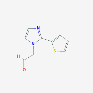 molecular formula C9H8N2OS B15217353 2-(2-(Thiophen-2-yl)-1H-imidazol-1-yl)acetaldehyde 