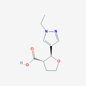 molecular formula C10H14N2O3 B15217372 (2S,3S)-2-(1-Ethyl-1H-pyrazol-4-yl)tetrahydrofuran-3-carboxylic acid 