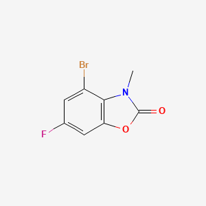 molecular formula C8H5BrFNO2 B15217409 4-Bromo-6-fluoro-3-methylbenzo[d]oxazol-2(3H)-one 