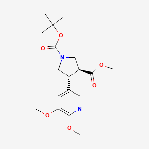 molecular formula C18H26N2O6 B1521744 (trans-Racemic) 1-tert-butyl 3-methyl 4-(5,6-DI-methoxypyridin-3-YL)pyrrolidine-1,3-dicarboxylate CAS No. 1217698-80-0
