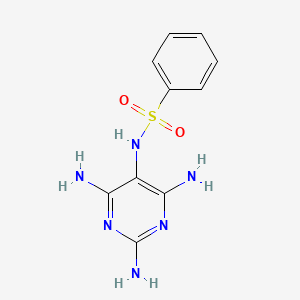 molecular formula C10H12N6O2S B15217443 N-(2,4,6-Triaminopyrimidin-5-yl)benzenesulfonamide CAS No. 91789-64-9