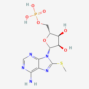 molecular formula C11H16N5O7PS B15217450 8-(Methylsulfanyl)adenosine 5'-(dihydrogen phosphate) CAS No. 54503-66-1