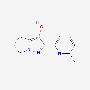 molecular formula C12H13N3O B15217472 2-(6-Methylpyridin-2-yl)-5,6-dihydro-4H-pyrrolo[1,2-b]pyrazol-3-ol 