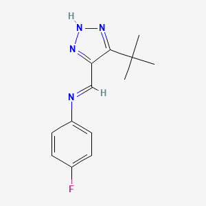 molecular formula C13H15FN4 B15217491 1,2,3-Triazole, 4-tert-butyl-5-(4-fluorophenyliminomethyl)- CAS No. 165397-57-9