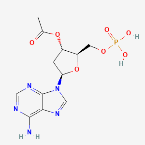 molecular formula C12H16N5O7P B15217498 3'-O-Acetyl-2'-deoxyadenosine 5'-(dihydrogen phosphate) CAS No. 90290-65-6