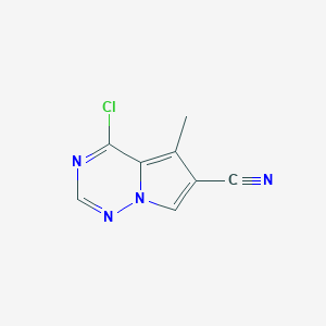 molecular formula C8H5ClN4 B15217502 4-Chloro-5-methylpyrrolo[2,1-f][1,2,4]triazine-6-carbonitrile 