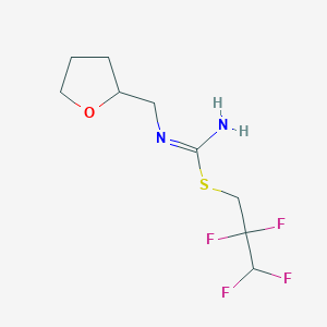 molecular formula C9H14F4N2OS B15217507 2,2,3,3-Tetrafluoropropyl ((tetrahydrofuran-2-yl)methyl)carbamimidothioate 