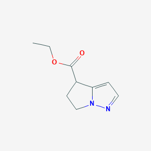 molecular formula C9H12N2O2 B15217566 Ethyl 5,6-dihydro-4H-pyrrolo[1,2-b]pyrazole-4-carboxylate 