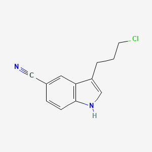 molecular formula C12H11ClN2 B15217572 3-(3-chloropropyl)-1H-indole-5-carbonitrile 