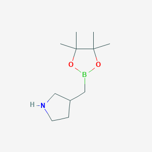 molecular formula C11H22BNO2 B15217595 3-((4,4,5,5-Tetramethyl-1,3,2-dioxaborolan-2-yl)methyl)pyrrolidine 