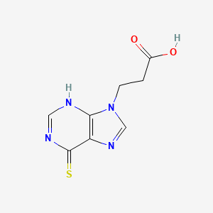 molecular formula C8H8N4O2S B15217600 3-(6-mercapto-9H-purin-9-yl)propanoic acid CAS No. 4367-64-0