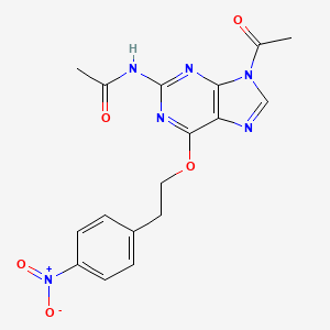 N-{9-Acetyl-6-[2-(4-nitrophenyl)ethoxy]-9H-purin-2-yl}acetamide