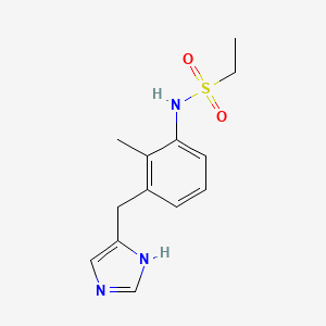 molecular formula C13H17N3O2S B15217625 Ethanesulfonamide, N-[3-(1H-imidazol-4-ylmethyl)-2-methylphenyl]- CAS No. 258526-72-6