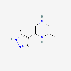 molecular formula C10H18N4 B15217735 2-(3,5-Dimethyl-1H-pyrazol-4-yl)-6-methylpiperazine 