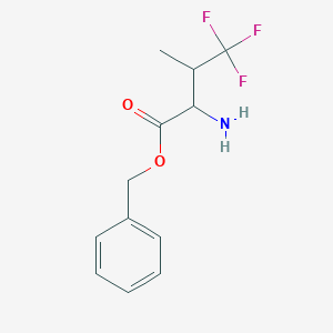 molecular formula C12H14F3NO2 B15217778 Benzyl 2-amino-4,4,4-trifluoro-3-methylbutanoate 