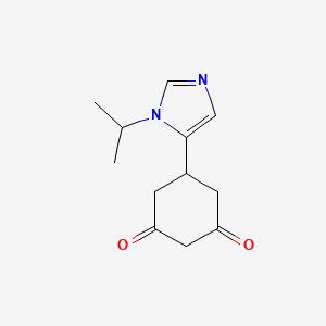 molecular formula C12H16N2O2 B15217803 5-(1-Isopropyl-1H-imidazol-5-yl)cyclohexane-1,3-dione 