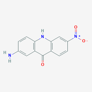 molecular formula C13H9N3O3 B15217808 2-Amino-6-nitroacridin-9(10H)-one CAS No. 65163-80-6