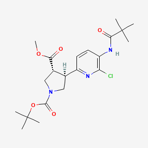 molecular formula C21H30ClN3O5 B1521781 (3R,4R)-1-叔丁基-3-甲基-4-(6-氯-5-戊酰胺基吡啶-2-基)吡咯烷-1,3-二羧酸酯 CAS No. 1217607-90-3