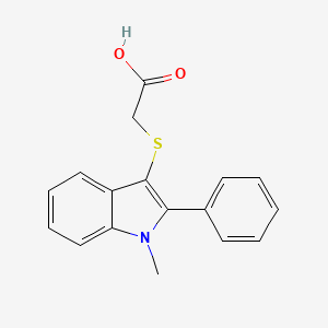 molecular formula C17H15NO2S B15217827 [(1-Methyl-2-phenyl-1H-indol-3-yl)sulfanyl]acetic acid CAS No. 62663-15-4