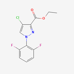 molecular formula C12H9ClF2N2O2 B15217834 Ethyl 4-chloro-1-(2,6-difluorophenyl)-1H-pyrazole-3-carboxylate 