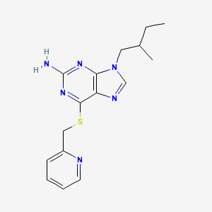 molecular formula C16H20N6S B15217874 9-(2-Methylbutyl)-6-((pyridin-2-ylmethyl)thio)-9H-purin-2-amine CAS No. 56964-88-6