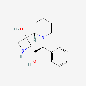 molecular formula C16H24N2O2 B15217892 3-((S)-1-((S)-2-Hydroxy-1-phenylethyl)piperidin-2-yl)azetidin-3-ol CAS No. 1597407-57-2