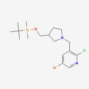 B1521796 5-Bromo-3-((3-((tert-butyldimethylsilyloxy)methyl)pyrrolidin-1-yl)methyl)-2-chloropyridine CAS No. 1186311-13-6