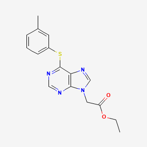 9H-Purine-9-acetic acid, 6-[(3-methylphenyl)thio]-, ethyl ester