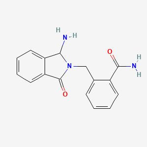 molecular formula C16H15N3O2 B15218035 2-[(1-Amino-3-oxo-1,3-dihydro-2H-isoindol-2-yl)methyl]benzamide CAS No. 189949-71-1