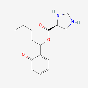 molecular formula C15H22N2O3 B15218050 (4S)-1-(6-Oxocyclohexa-1,3-dien-1-yl)pentyl imidazolidine-4-carboxylate 