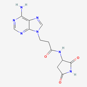 molecular formula C12H13N7O3 B15218071 3-(6-Amino-9H-purin-9-yl)-N-(2,5-dioxopyrrolidin-3-yl)propanamide CAS No. 94129-52-9